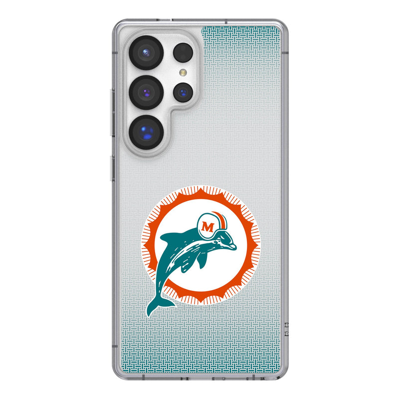 Miami Dolphins 1966-1973 Historic Collection Linen Galaxy Clear Phone Case for Samsung Galaxy