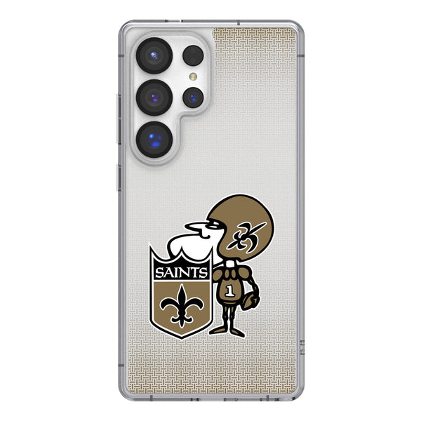 New Orleans Saints Historic Collection Linen Galaxy Clear Phone Case for Samsung Galaxy
