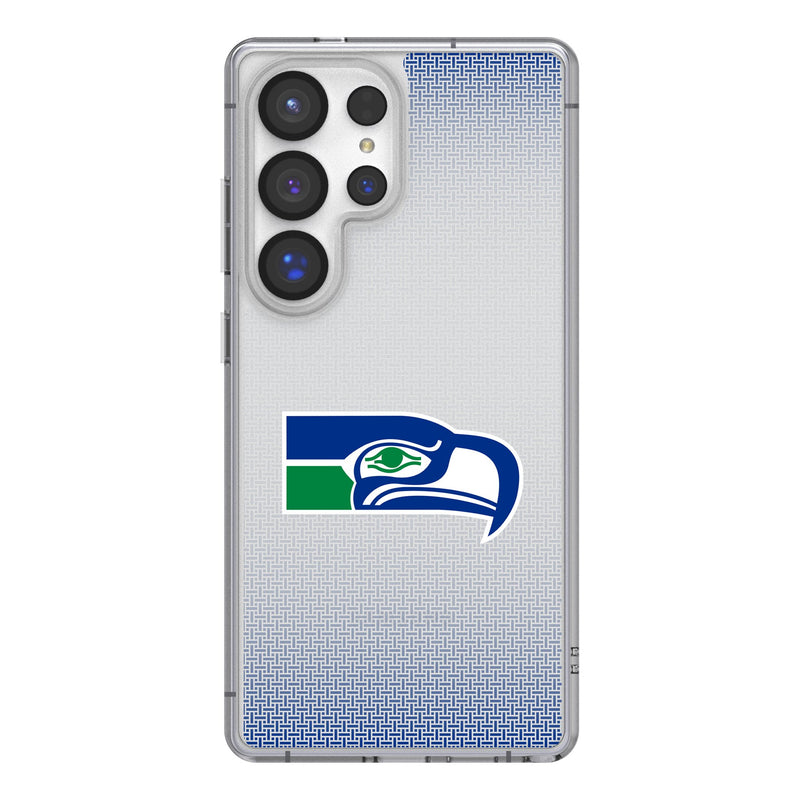 Seattle Seahawks Historic Collection Linen Galaxy Clear Phone Case for Samsung Galaxy
