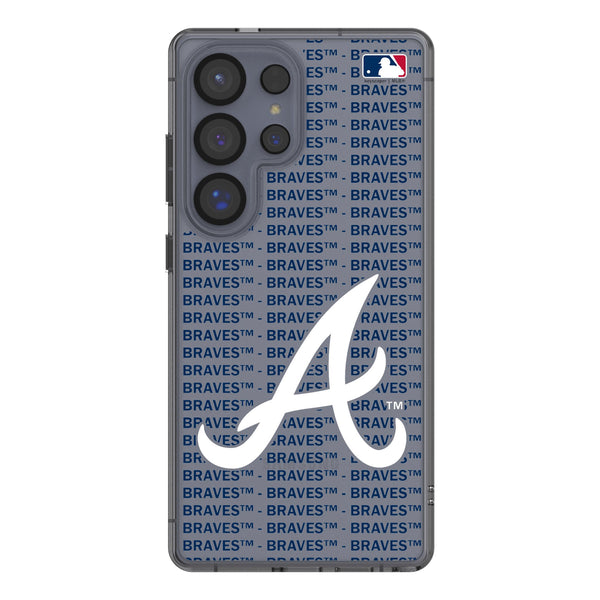 Atlanta Braves Text Backdrop Galaxy Clear Phone Case for Samsung Galaxy