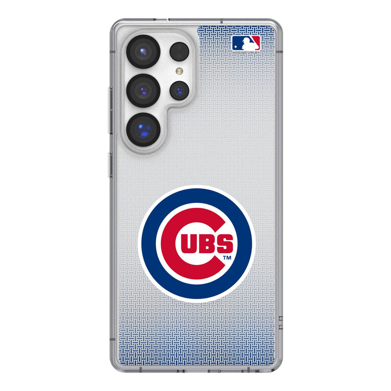 Chicago Cubs Linen Galaxy Clear Phone Case for Samsung Galaxy
