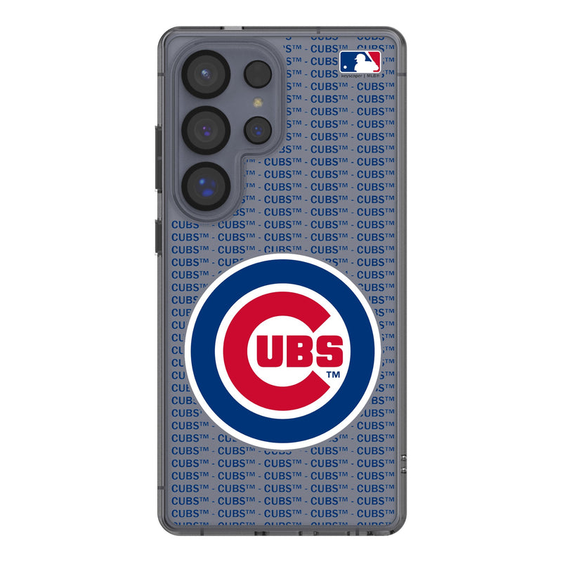 Chicago Cubs Text Backdrop Galaxy Clear Phone Case for Samsung Galaxy