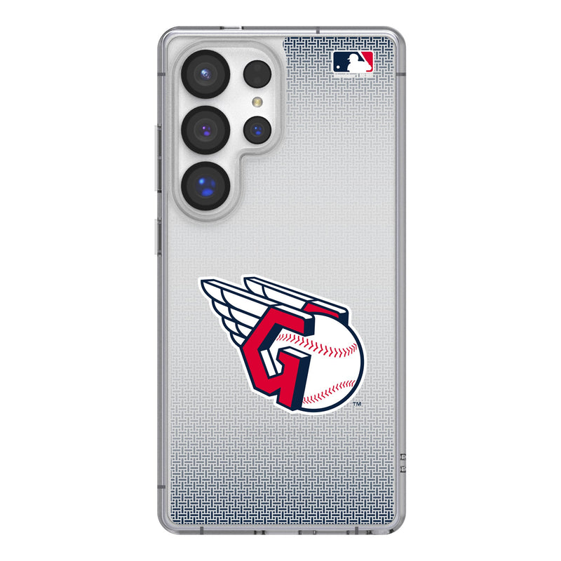 Cleveland Guardians Linen Galaxy Clear Phone Case for Samsung Galaxy