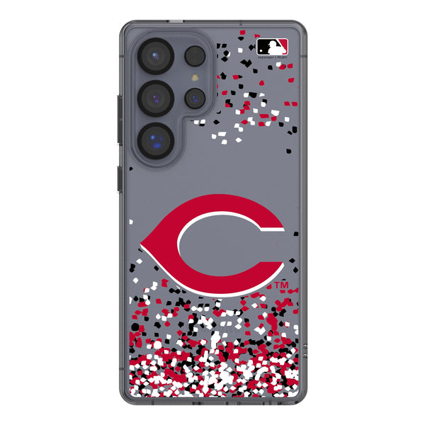 Cincinnati Reds Confetti Galaxy Clear Phone Case for Samsung Galaxy