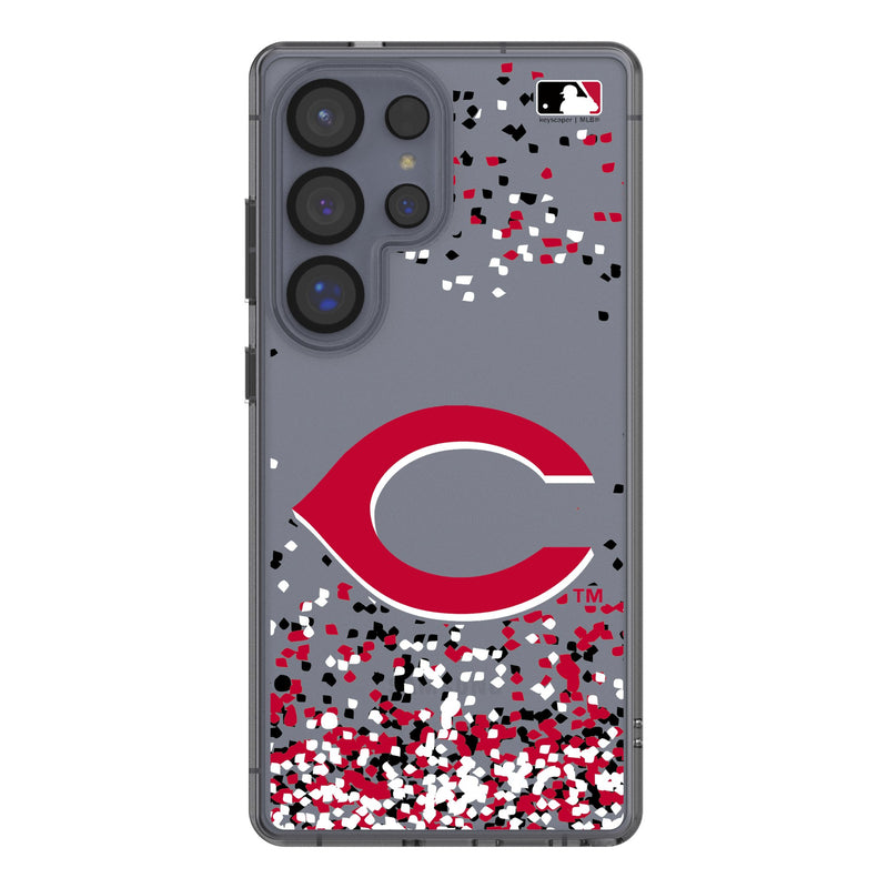 Cincinnati Reds Confetti Galaxy Clear Phone Case for Samsung Galaxy
