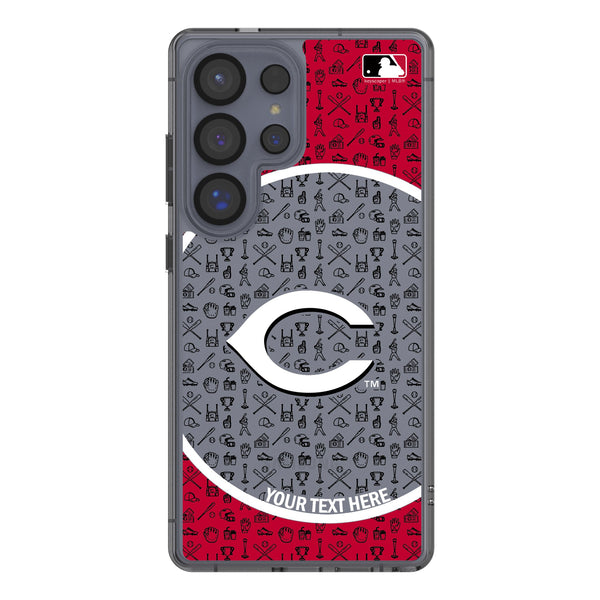 Cincinnati Reds Personalized Circle Galaxy Clear Phone Case for Samsung Galaxy
