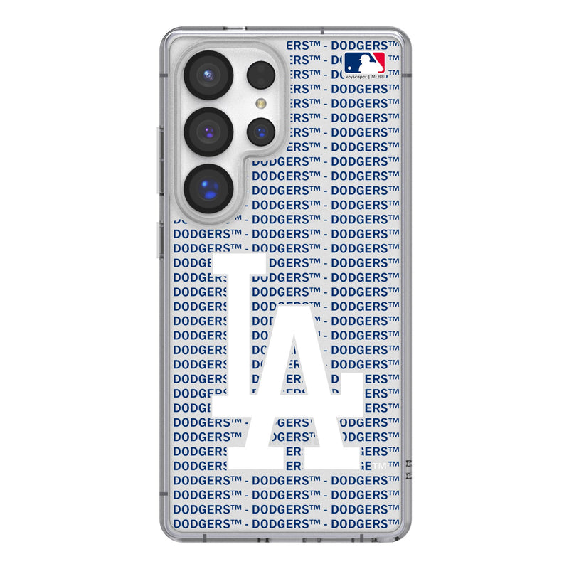 LA Dodgers Text Backdrop Galaxy Clear Phone Case for Samsung Galaxy
