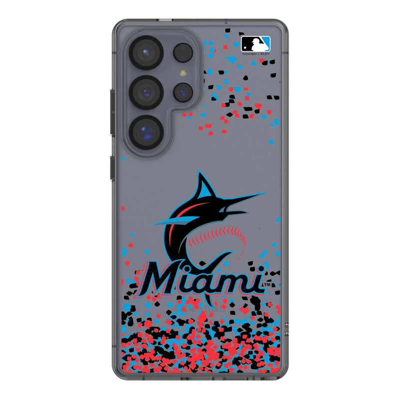 Miami Marlins Confetti Galaxy Clear Phone Case for Samsung Galaxy