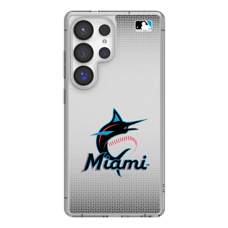 Miami Marlins Linen Galaxy Clear Phone Case for Samsung Galaxy