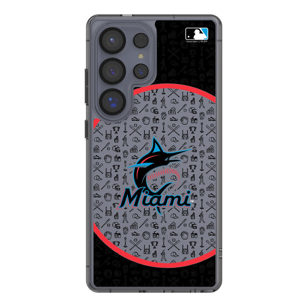 Miami Marlins Personalized Circle Galaxy Clear Phone Case for Samsung Galaxy
