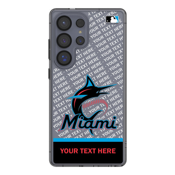 Miami Marlins Personalized EndZone Plus Galaxy Clear Phone Case for Samsung Galaxy