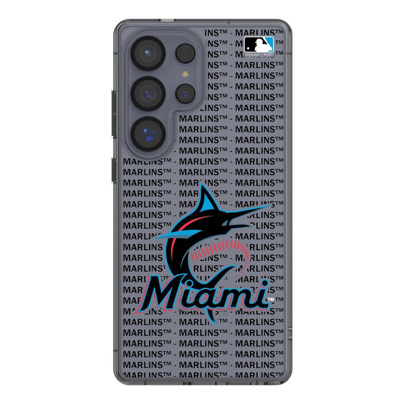 Miami Marlins Text Backdrop Galaxy Clear Phone Case for Samsung Galaxy