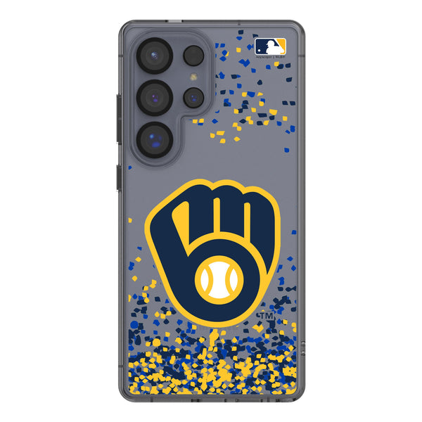 Milwaukee Brewers Confetti Galaxy Clear Phone Case for Samsung Galaxy