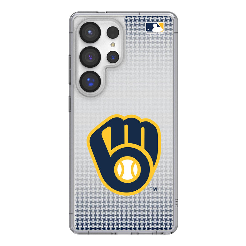 Milwaukee Brewers Linen Galaxy Clear Phone Case for Samsung Galaxy