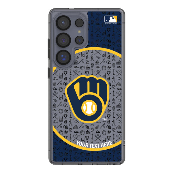 Milwaukee Brewers Personalized Circle Galaxy Clear Phone Case for Samsung Galaxy