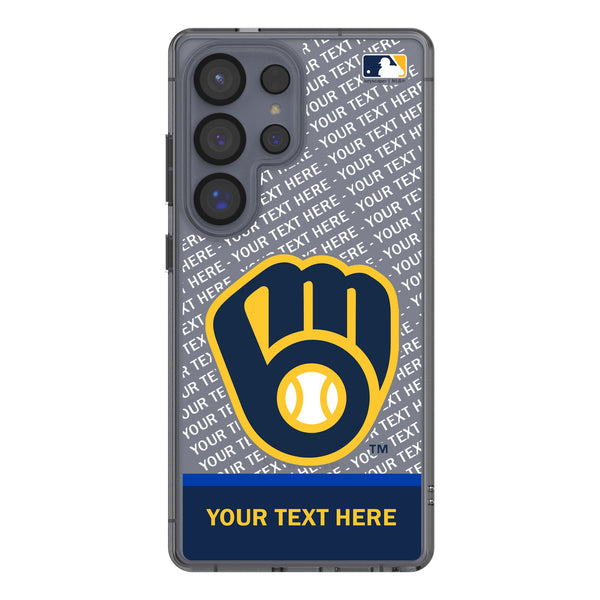 Milwaukee Brewers Personalized EndZone Plus Galaxy Clear Phone Case for Samsung Galaxy