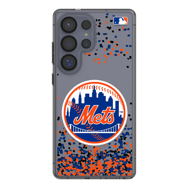 New York Mets Confetti Galaxy Clear Phone Case for Samsung Galaxy