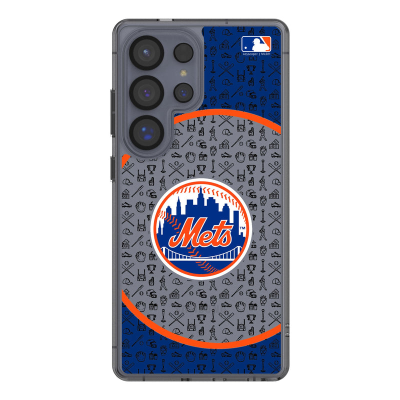 New York Mets Personalized Circle Galaxy Clear Phone Case for Samsung Galaxy