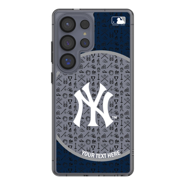 New York Yankees Personalized Circle Galaxy Clear Phone Case for Samsung Galaxy