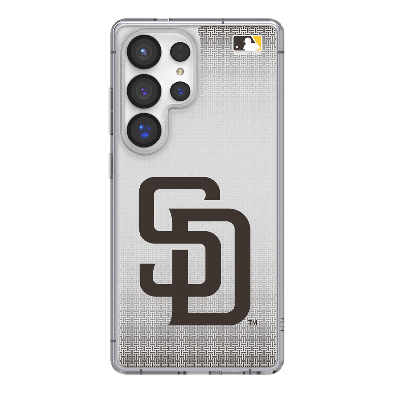 San Diego Padres Linen Galaxy Clear Phone Case for Samsung Galaxy