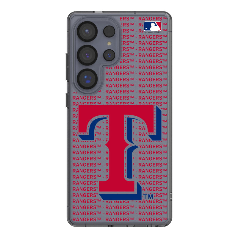 Texas Rangers Text Backdrop Galaxy Clear Phone Case for Samsung Galaxy
