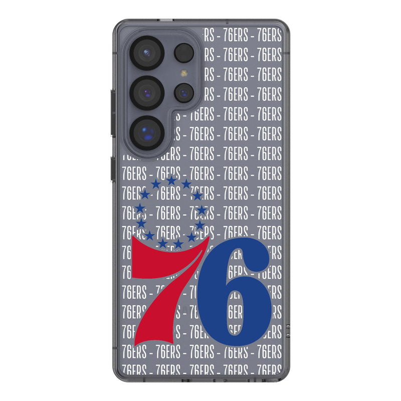Philadelphia 76ers Text Backdrop Galaxy Clear Phone Case for Samsung Galaxy
