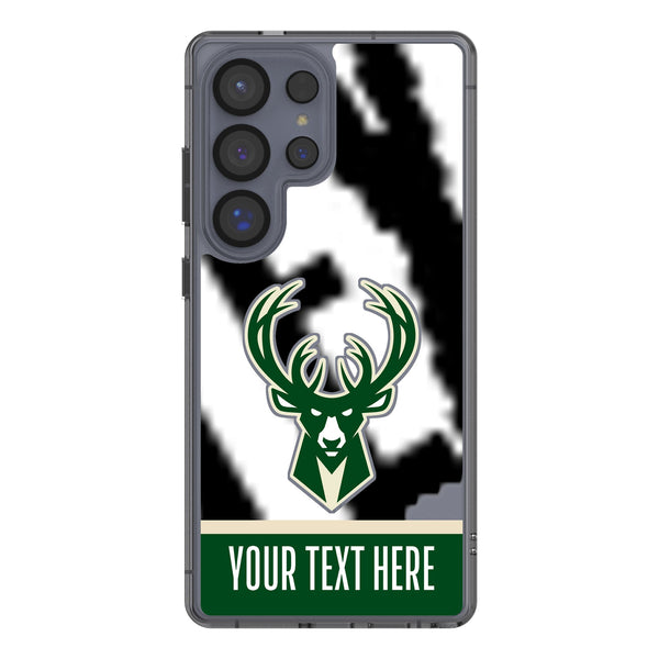 Milwaukee Bucks Personalized EndZone Plus Galaxy Clear Phone Case for Samsung Galaxy