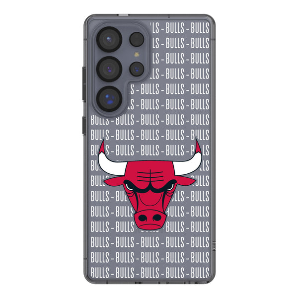 Chicago Bulls Text Backdrop Galaxy Clear Phone Case for Samsung Galaxy