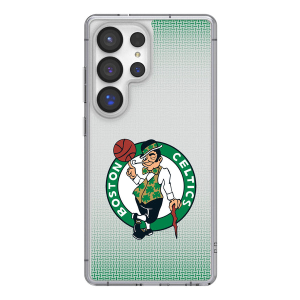 Boston Celtics Linen Galaxy Clear Phone Case for Samsung Galaxy