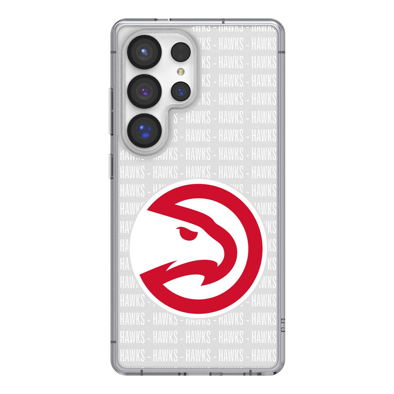 Atlanta Hawks Text Backdrop Galaxy Clear Phone Case for Samsung Galaxy