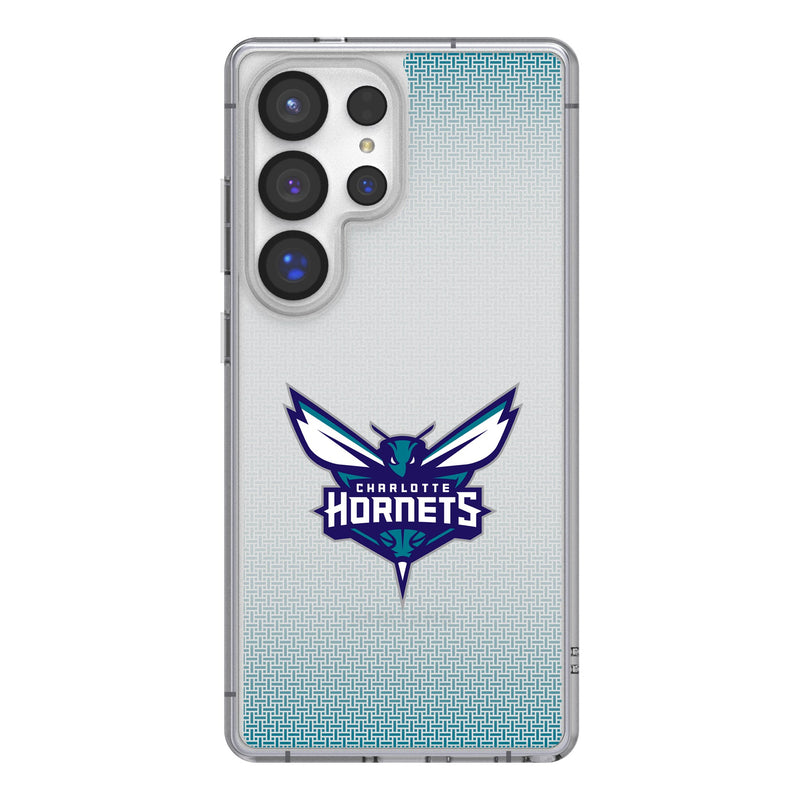 Charlotte Hornets Linen Galaxy Clear Phone Case for Samsung Galaxy