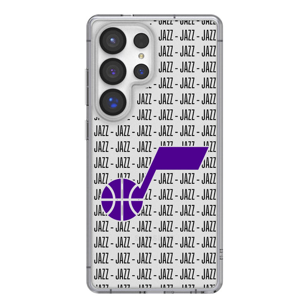 Utah Jazz Text Backdrop Galaxy Clear Phone Case for Samsung Galaxy