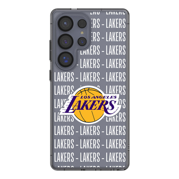 Los Angeles Lakers Text Backdrop Galaxy Clear Phone Case for Samsung Galaxy