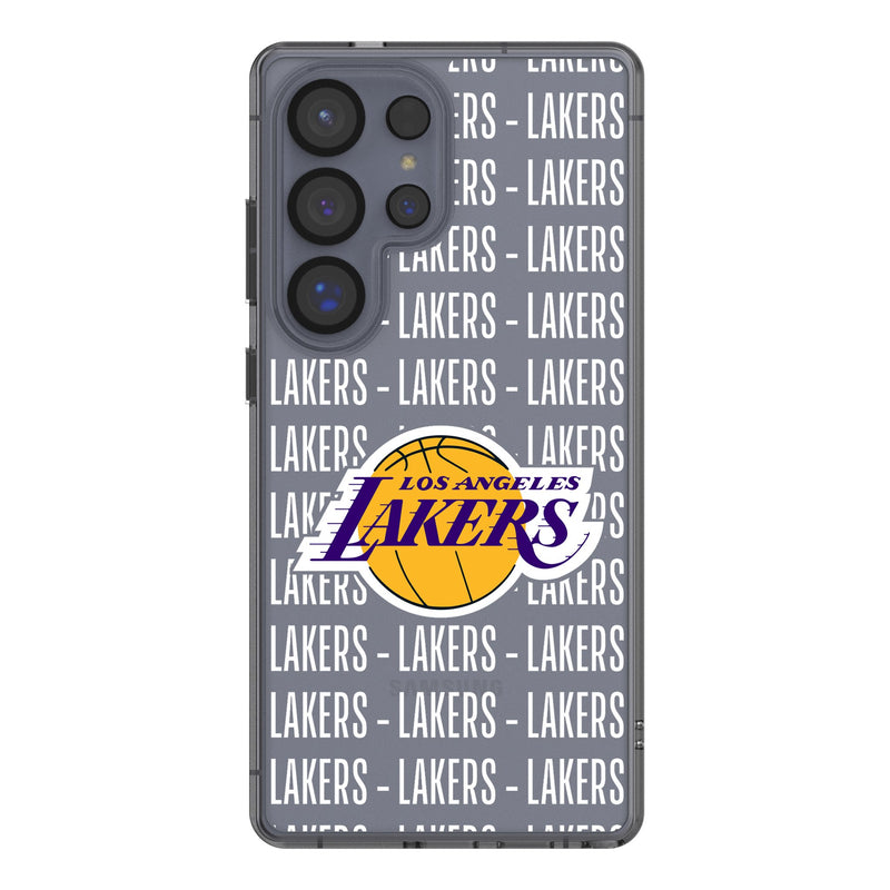 Los Angeles Lakers Text Backdrop Galaxy Clear Phone Case for Samsung Galaxy