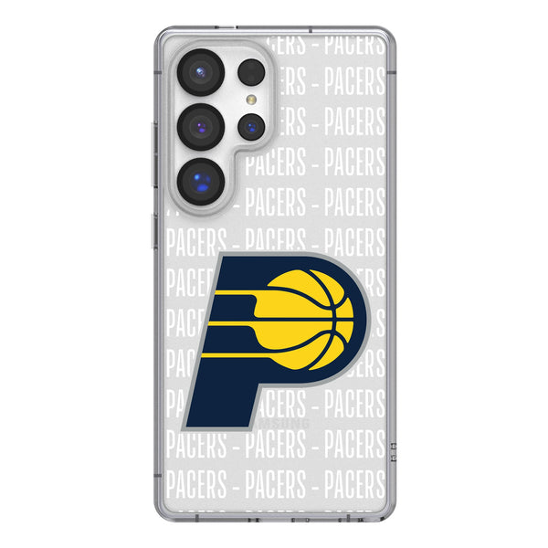 Indiana Pacers Text Backdrop Galaxy Clear Phone Case for Samsung Galaxy