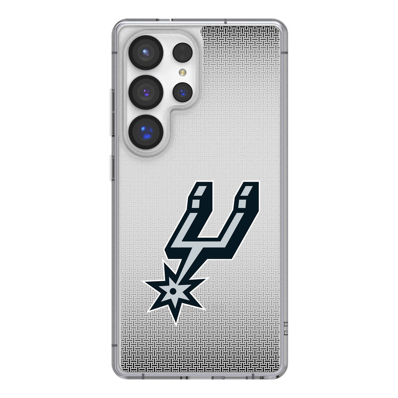 San Antonio Spurs Linen Galaxy Clear Phone Case for Samsung Galaxy