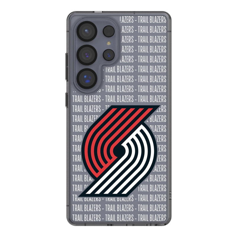 Portland Trail Blazers Text Backdrop Galaxy Clear Phone Case for Samsung Galaxy