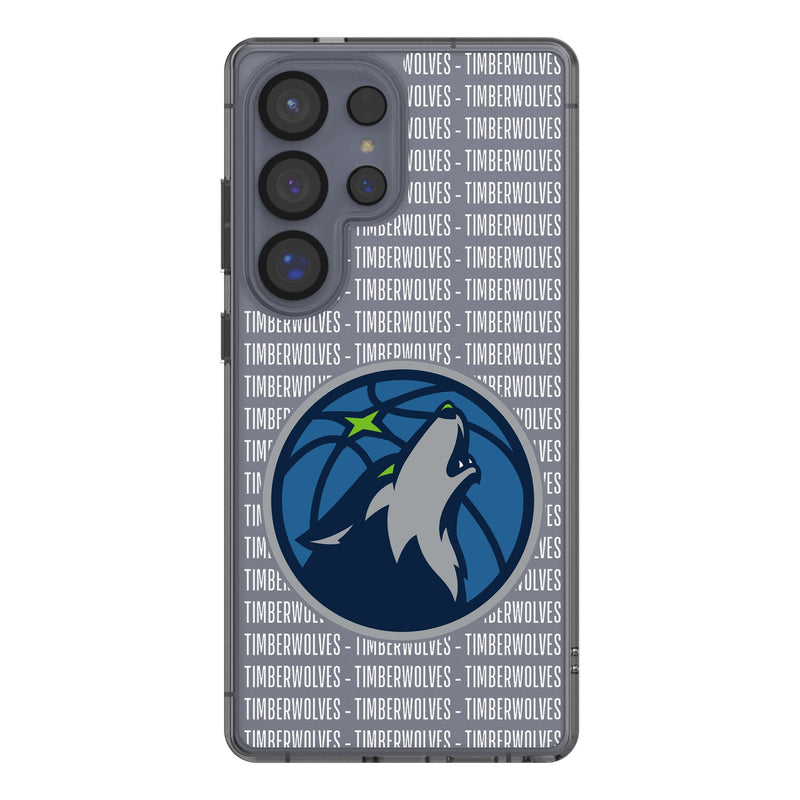 Minnesota Timberwolves Text Backdrop Galaxy Clear Phone Case for Samsung Galaxy