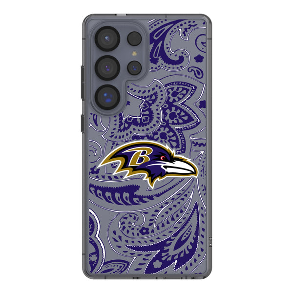 Baltimore Ravens Paisley Galaxy Clear Phone Case for Samsung Galaxy