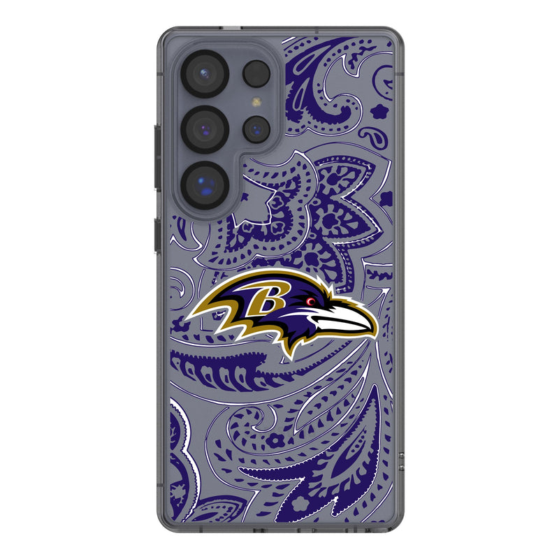 Baltimore Ravens Paisley Galaxy Clear Phone Case for Samsung Galaxy