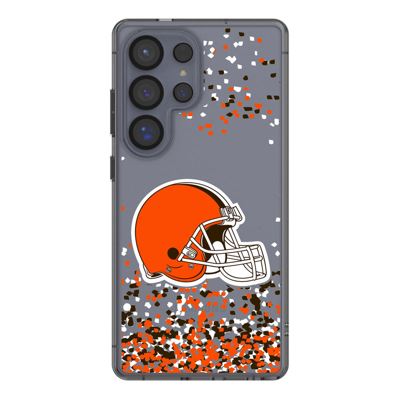 Cleveland Browns Confetti Galaxy Clear Phone Case for Samsung Galaxy
