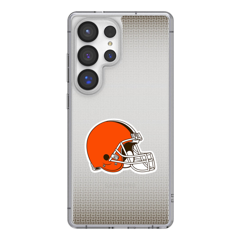 Cleveland Browns Linen Galaxy Clear Phone Case for Samsung Galaxy