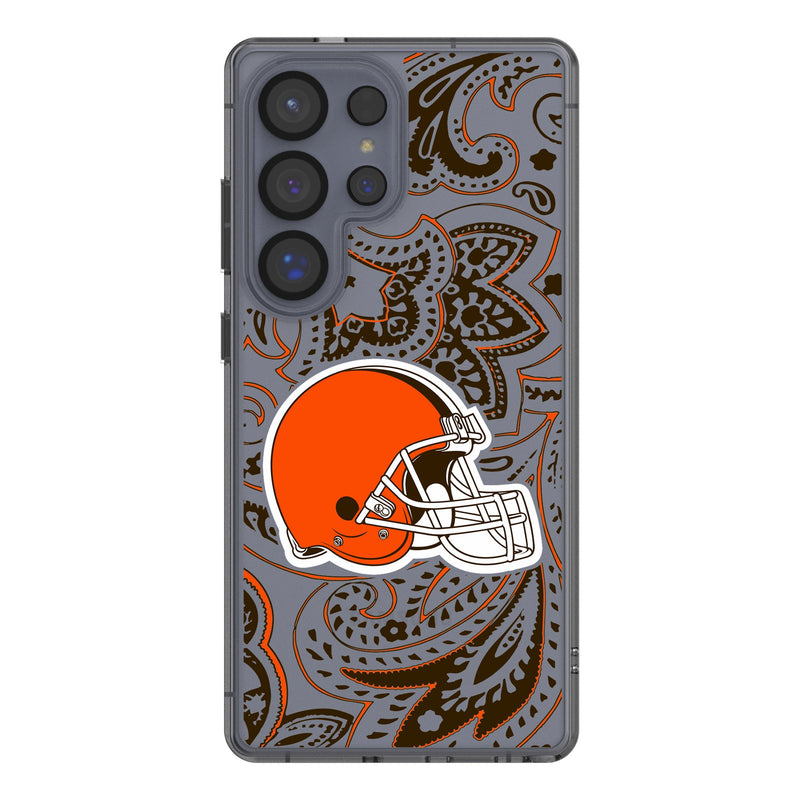 Cleveland Browns Paisley Galaxy Clear Phone Case for Samsung Galaxy