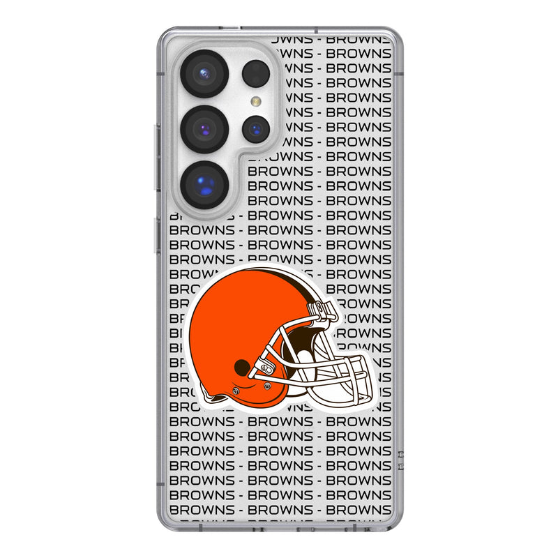 Cleveland Browns Text Backdrop Galaxy Clear Phone Case for Samsung Galaxy