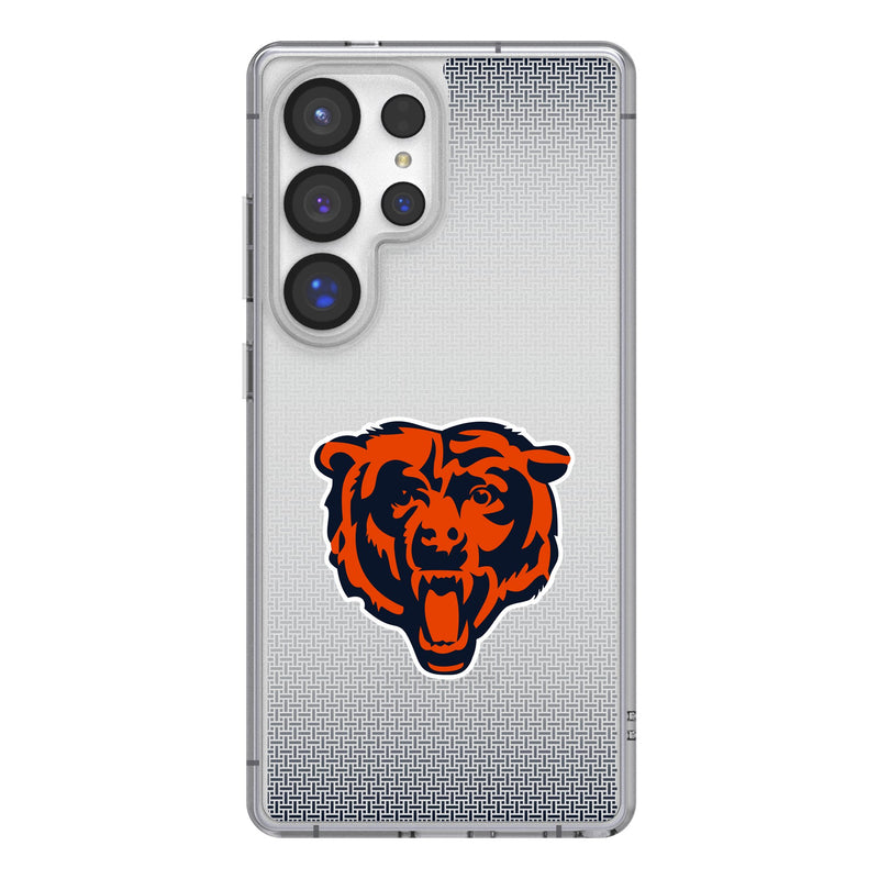 Chicago Bears Linen Galaxy Clear Phone Case for Samsung Galaxy