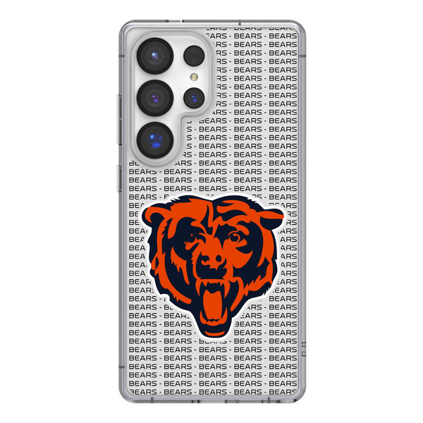 Chicago Bears Text Backdrop Galaxy Clear Phone Case for Samsung Galaxy