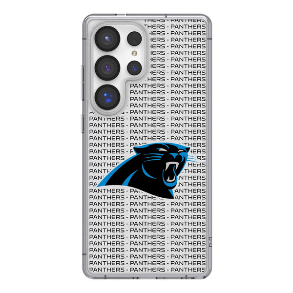 Carolina Panthers Text Backdrop Galaxy Clear Phone Case for Samsung Galaxy