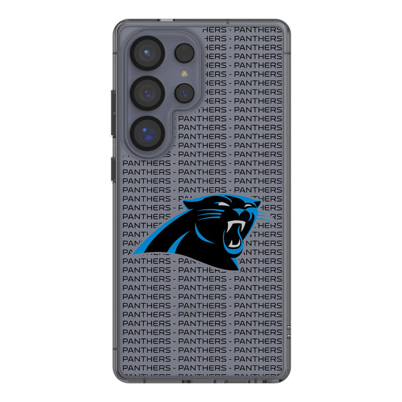 Carolina Panthers Text Backdrop Galaxy Clear Phone Case for Samsung Galaxy