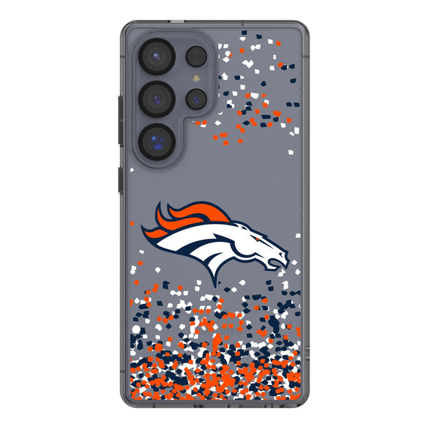 Denver Broncos Confetti Galaxy Clear Phone Case for Samsung Galaxy