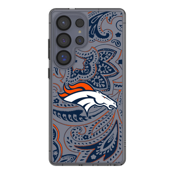 Denver Broncos Paisley Galaxy Clear Phone Case for Samsung Galaxy
